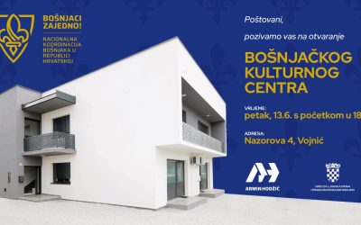 Pozivnica za svečano otvaranje Bošnjačkog kulturnog centra u Vojniću