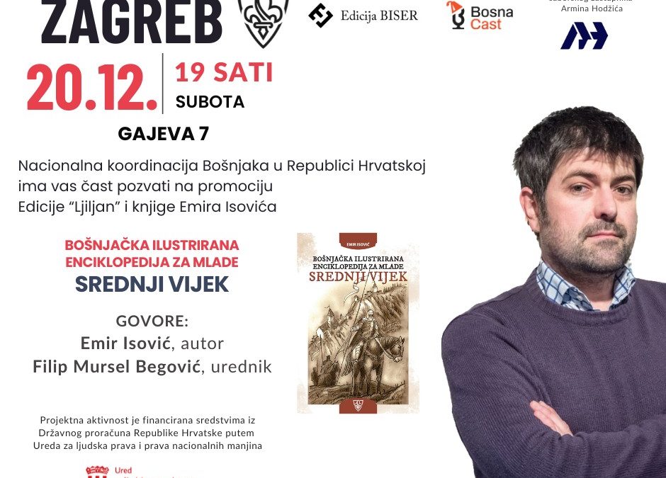 POZIVNICA NA PROMOCIJU “Bošnjačke ilustrirane enciklopedije za mlade: Srednji vijek” 