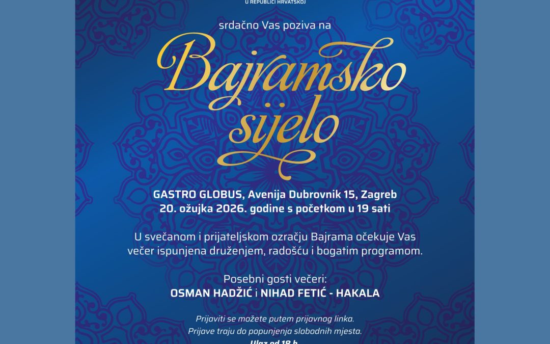 Poziv na Bajramsko sijelo povodom Ramazanskog bajrama