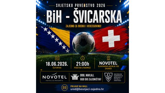 Zajedničko gledanje utakmice Bosna i Hercegovina – Švicarska